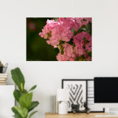 Bleek Roze Crepe Myrtle Blossom Poster (Thuiskantoor)