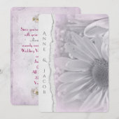 bleek roze daisy macro op verscheurd randpapier kaart (Voorkant / Achterkant)