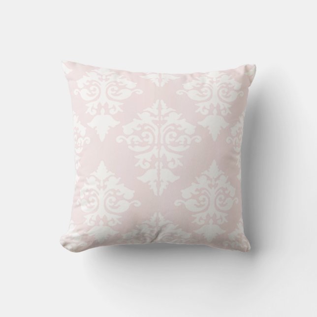 Bleek Roze Damask Princess Sierkussen (Voorkant)