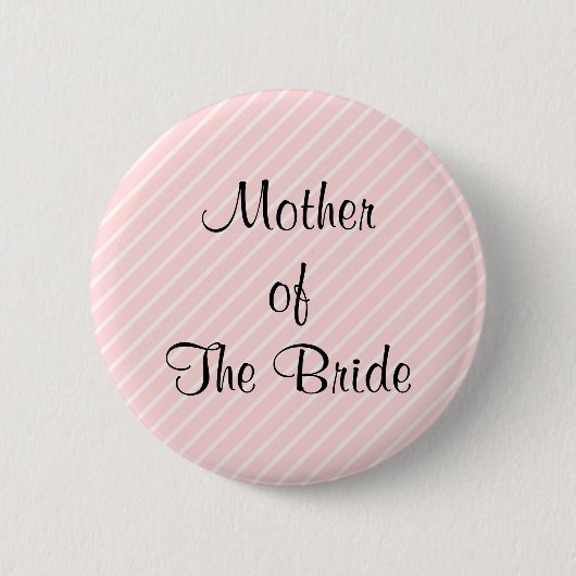 Bleek roze diagonaal rond ronde button 5,7 cm (Voorkant)