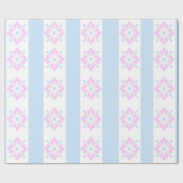 Bleek Roze en Blauw Damast Verpakkingsdocument Cadeaupapier