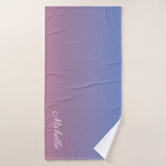 Bleek roze en blauwe gradiëntombre badhanddoek (Badhanddoek)