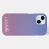 Bleek roze en blauwe gradiëntombre Case-Mate iPhone case (Achterkant (horizontaal))