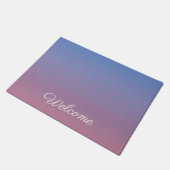 Bleek roze en blauwe gradiëntombre deurmat (Schuin)