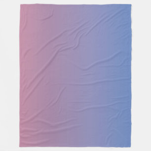 Bleek roze en blauwe gradiëntombre fleece deken