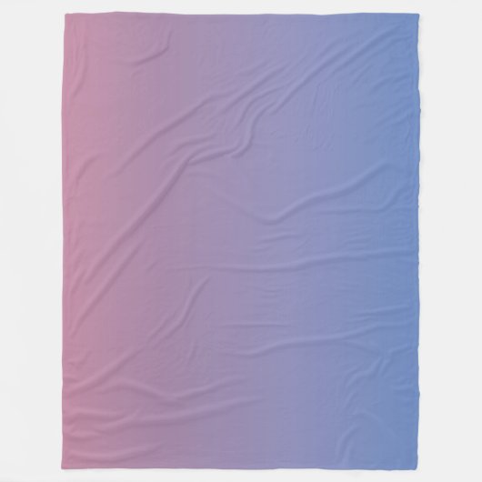 Bleek roze en blauwe gradiëntombre fleece deken (Voorkant)