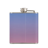 Bleek roze en blauwe gradiëntombre heupfles (Achterkant)