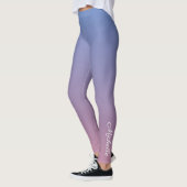 Bleek roze en blauwe gradiëntombre leggings (Links)
