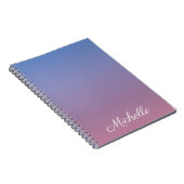 Bleek roze en blauwe gradiëntombre notitieboek (Rechterzijde)