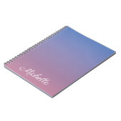 Bleek roze en blauwe gradiëntombre notitieboek (Linkerzijde)