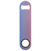 Bleek roze en blauwe gradiëntombre speed flessenopener (Achterkant)