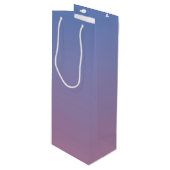 Bleek roze en blauwe gradiëntombre wijn cadeautas (Voorkant Gekanteld)
