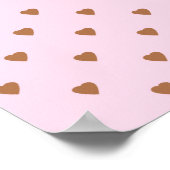 Bleek roze en bruin hartpatroon. poster (Hoek)