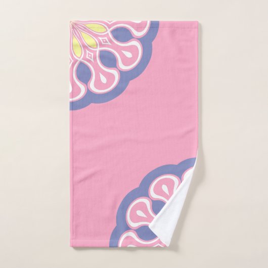 Bleek Roze en grijs Abstract Modern Mandala Bad Handdoek (Handdoek)