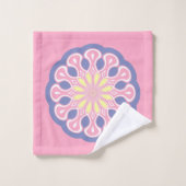 Bleek Roze en grijs Abstract Modern Mandala Bad Handdoek (Wasdoekje)
