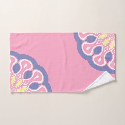 Bleek Roze en grijs Abstract Modern Mandala Bad Handdoek (Handdoek)