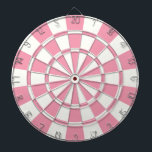 Bleek roze en wit dartbord<br><div class="desc">Bleek roze en witte dartboard</div>