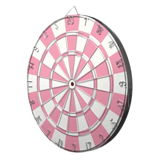 Bleek roze en wit dartbord (Voorkant Rechts)