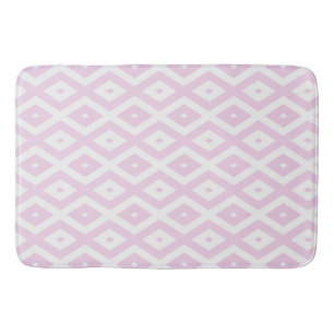 Bleek roze en wit diamantpatroon badmat