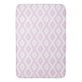 Bleek roze en wit diamantpatroon badmat (Voorkant Verticaal)