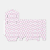 Bleek roze en wit diamantpatroon bedankdoosjes (Uitgevouwen)