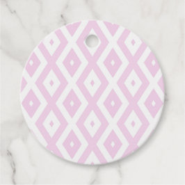 Bleek roze en wit diamantpatroon bedankjes labels