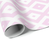 Bleek roze en wit diamantpatroon cadeaupapier (Rol Hoek)