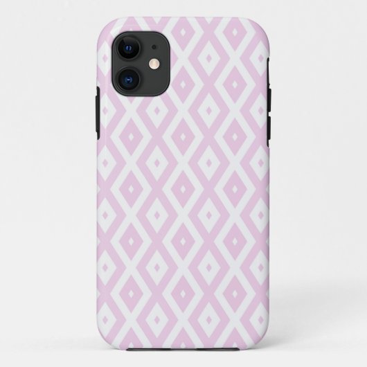 Bleek roze en wit diamantpatroon Case-Mate iPhone case (Achterkant)