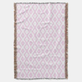 Bleek roze en wit diamantpatroon deken (Voorkant Verticaal)