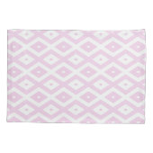 Bleek roze en wit diamantpatroon kussensloop (Achterkant)
