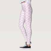Bleek roze en wit diamantpatroon leggings (Links)