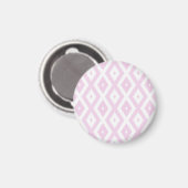 Bleek roze en wit diamantpatroon magneet (Voorkant / Achterkant)