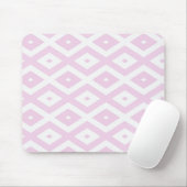 Bleek roze en wit diamantpatroon muismat (Met muis)