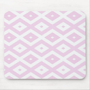 Bleek roze en wit diamantpatroon muismat