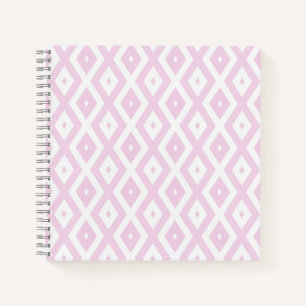 Bleek roze en wit diamantpatroon notitieboek