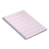 Bleek roze en wit diamantpatroon notitieboek (Rechterzijde)