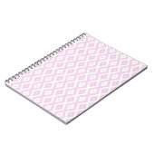 Bleek roze en wit diamantpatroon notitieboek (Linkerzijde)