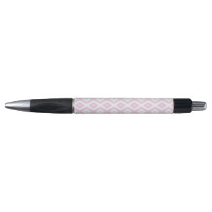 Bleek roze en wit diamantpatroon pen