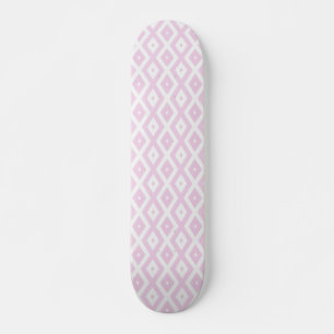 Bleek roze en wit diamantpatroon persoonlijk skateboard