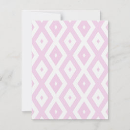 Bleek roze en wit diamantpatroon RSVP kaartje