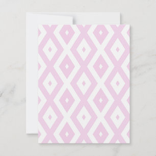Bleek roze en wit diamantpatroon RSVP kaartje