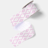 Bleek roze en wit diamantpatroon satijnen lint (Achterkant)