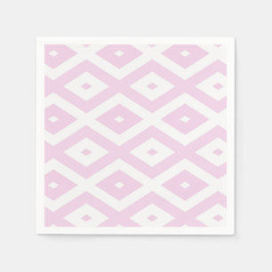 Bleek roze en wit diamantpatroon servet