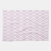Bleek roze en wit diamantpatroon theedoek (Horizontaal)