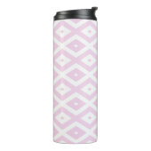 Bleek roze en wit diamantpatroon thermosbeker (Gedraaid links)