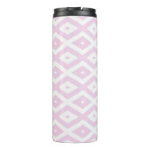 Bleek roze en wit diamantpatroon thermosbeker (Achterkant)