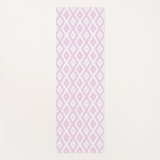 Bleek roze en wit diamantpatroon yogamat (Voorkant)