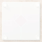 Bleek roze en wit geometrisch patroon glazen onderzetter (Achterkant)