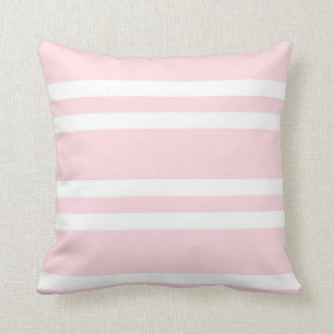 Bleek roze en wit gestreept kussen