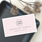 Bleek roze en wit modern minimalistisch voeg logo  visitekaartje